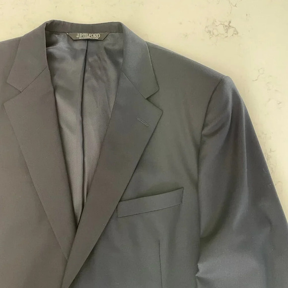 Samuelsohn J.P. Tilford Harry Rosen Todd Lined Wool Blazer Navy w Brass 48 R - Picture 7 of 15